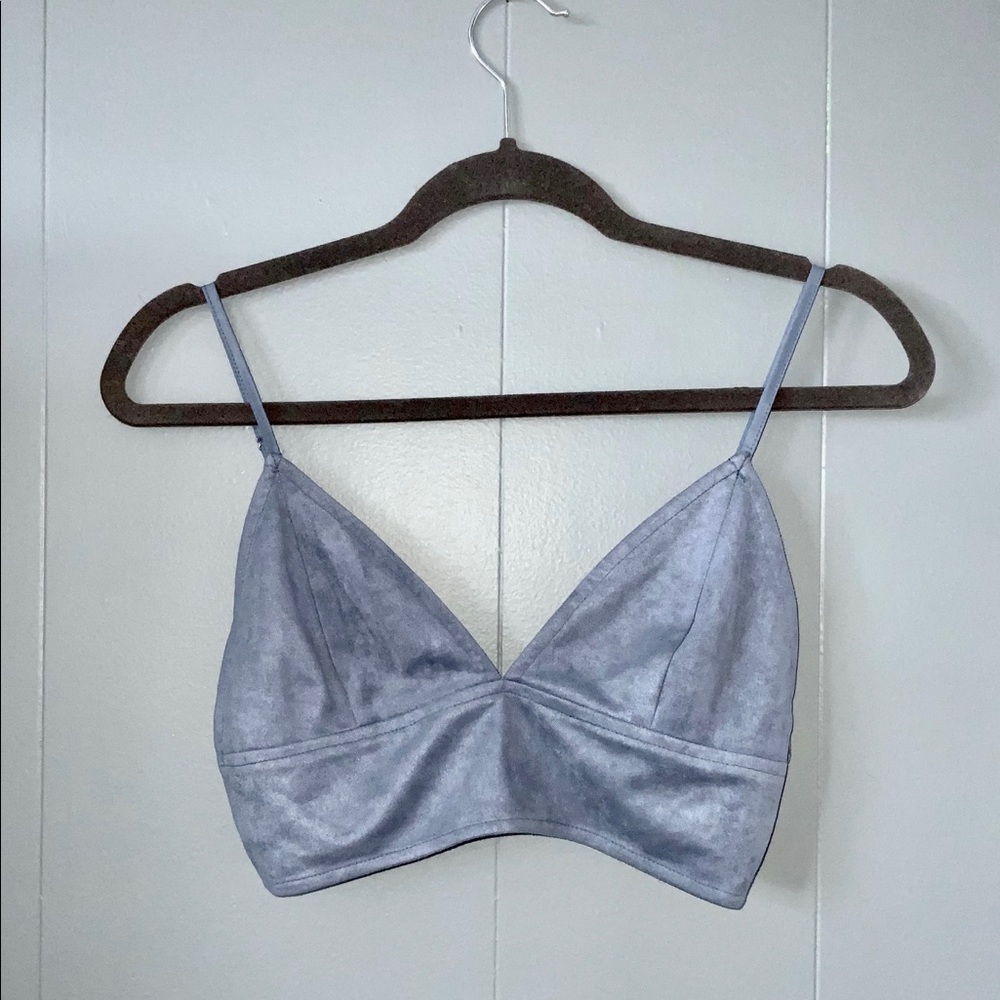 Faux Suede Bralette Top